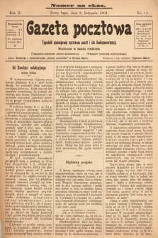 Gazeta Pocztowa : tygodnik poświęcony sprawom poczt i ich funkyonaryuszy. 1901, nr 18