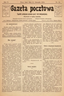 Gazeta Pocztowa : tygodnik poświęcony sprawom poczt i ich funkyonaryuszy. 1901, nr 20