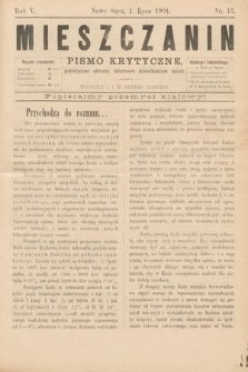 Mieszczanin : pismo krytyczne poświęcone obronie interesów mieszkańców miast. 1904, nr 13