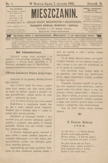Mieszczanin : organ miast mniejszych i miasteczek : dwutygodnik polityczny, ekonomiczny i społeczny. 1895, nr 1