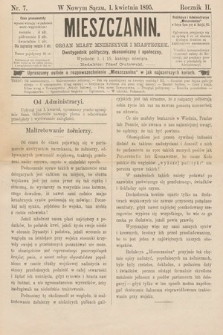 Mieszczanin : organ miast mniejszych i miasteczek : dwutygodnik polityczny, ekonomiczny i społeczny. 1895, nr 7