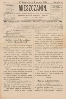 Mieszczanin : organ miast mniejszych i miasteczek : dwutygodnik polityczny, ekonomiczny i społeczny. 1895, nr 15