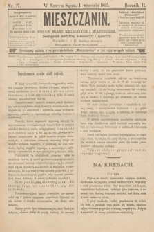 Mieszczanin : organ miast mniejszych i miasteczek : dwutygodnik polityczny, ekonomiczny i społeczny. 1895, nr 17