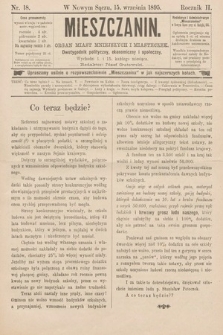 Mieszczanin : organ miast mniejszych i miasteczek : dwutygodnik polityczny, ekonomiczny i społeczny. 1895, nr 18