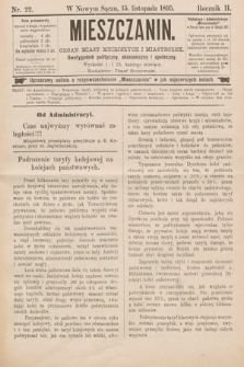 Mieszczanin : organ miast mniejszych i miasteczek : dwutygodnik polityczny, ekonomiczny i społeczny. 1895, nr 22