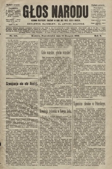 Głos Narodu : dziennik polityczny, założony w roku 1893 przez Józefa Rogosza (wydanie poranne). 1902, nr 188