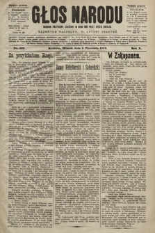 Głos Narodu : dziennik polityczny, założony w roku 1893 przez Józefa Rogosza (wydanie poranne). 1902, nr 206
