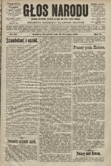 Głos Narodu : dziennik polityczny, założony w roku 1893 przez Józefa Rogosza (wydanie poranne). 1902, nr 214