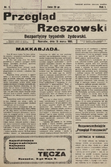 Przegląd Rzeszowski : bezpartyjny tygodnik żydowski. 1932, nr 2
