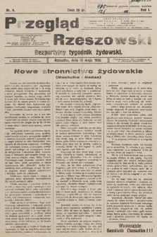 Przegląd Rzeszowski : bezpartyjny tygodnik żydowski. 1932, nr 9