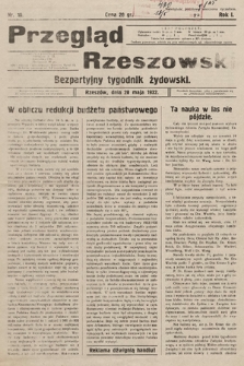 Przegląd Rzeszowski : bezpartyjny tygodnik żydowski. 1932, nr 10
