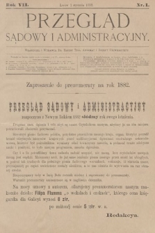 Przegląd Sądowy i Administracyjny. 1882, nr 1