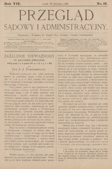 Przegląd Sądowy i Administracyjny. 1882, nr 17