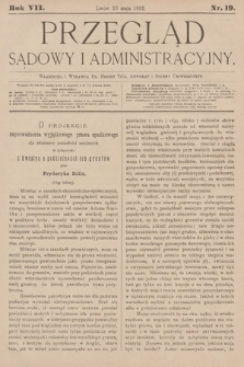 Przegląd Sądowy i Administracyjny. 1882, nr 19