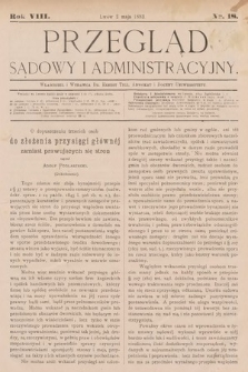 Przegląd Sądowy i Administracyjny. 1883, nr 18