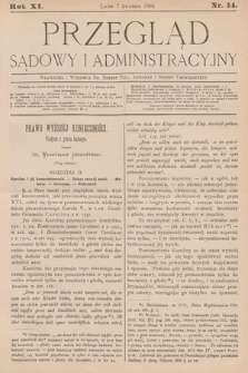 Przegląd Sądowy i Administracyjny. 1886, nr 14