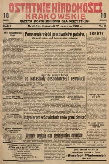 Ostatnie Wiadomości Krakowskie : gazeta popołudniowa dla wszystkich. 1931, nr 12