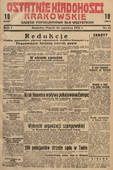 Ostatnie Wiadomości Krakowskie : gazeta popołudniowa dla wszystkich. 1931, nr 13