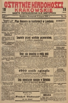 Ostatnie Wiadomości Krakowskie : gazeta popołudniowa dla wszystkich. 1931, nr 26