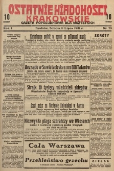Ostatnie Wiadomości Krakowskie : gazeta popołudniowa dla wszystkich. 1931, nr 28