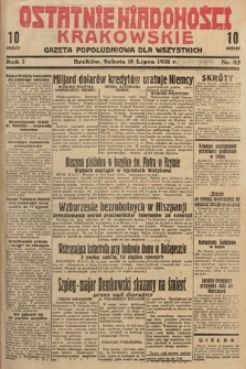 Ostatnie Wiadomości Krakowskie : gazeta popołudniowa dla wszystkich. 1931, nr 35