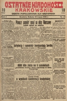 Ostatnie Wiadomości Krakowskie : gazeta popołudniowa dla wszystkich. 1931, nr 42