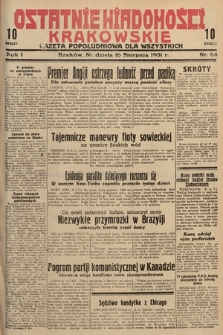 Ostatnie Wiadomości Krakowskie : gazeta popołudniowa dla wszystkich. 1931, nr 64