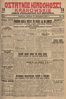 Ostatnie Wiadomości Krakowskie : gazeta popołudniowa dla wszystkich. 1931, nr 91