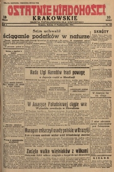 Ostatnie Wiadomości Krakowskie : gazeta popołudniowa dla wszystkich. 1931, nr 126