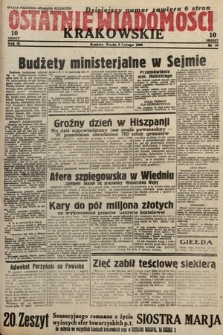 Ostatnie Wiadomości Krakowskie. 1933, nr 39