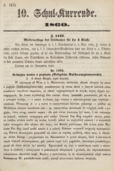 Schul-Kurrende. 1860, kurenda 10