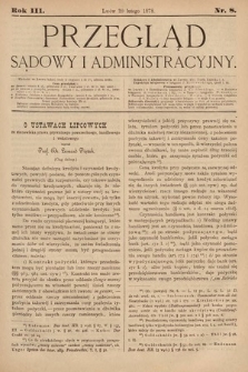 Przegląd Sądowy i Administracyjny. 1878, nr 8