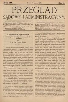 Przegląd Sądowy i Administracyjny. 1878, nr 11