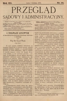 Przegląd Sądowy i Administracyjny. 1878, nr 14