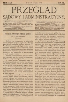 Przegląd Sądowy i Administracyjny. 1878, nr 17