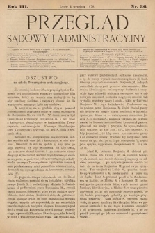 Przegląd Sądowy i Administracyjny. 1878, nr 36