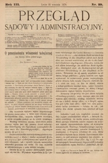 Przegląd Sądowy i Administracyjny. 1878, nr 39