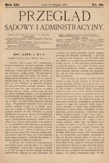 Przegląd Sądowy i Administracyjny. 1878, nr 48