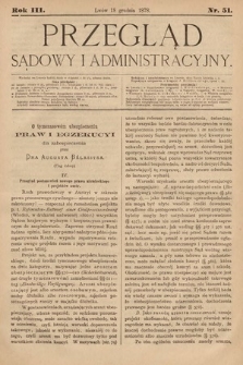 Przegląd Sądowy i Administracyjny. 1878, nr 51