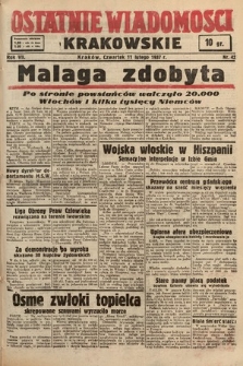 Ostatnie Wiadomości Krakowskie. 1937, nr 42