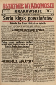 Ostatnie Wiadomości Krakowskie. 1937, nr 46