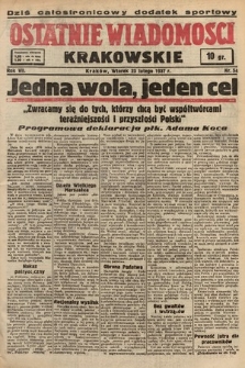 Ostatnie Wiadomości Krakowskie. 1937, nr 54