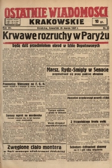 Ostatnie Wiadomości Krakowskie. 1937, nr 84