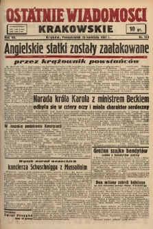 Ostatnie Wiadomości Krakowskie. 1937, nr 114