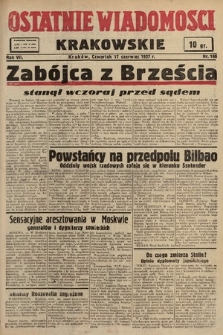 Ostatnie Wiadomości Krakowskie. 1937, nr 166