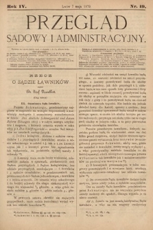 Przegląd Sądowy i Administracyjny. 1879, nr 19
