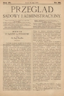 Przegląd Sądowy i Administracyjny. 1879, nr 20