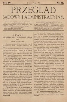 Przegląd Sądowy i Administracyjny. 1879, nr 27