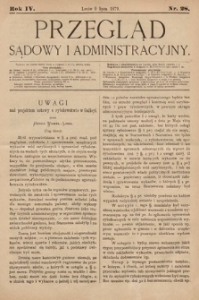 Przegląd Sądowy i Administracyjny. 1879, nr 28