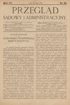 Przegląd Sądowy i Administracyjny. 1879, nr 31